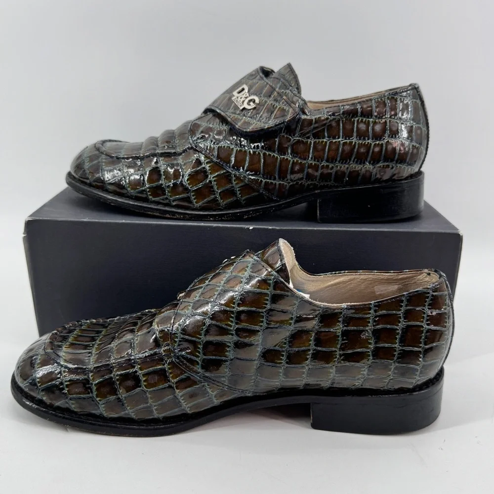 Dolce & Gabbana Junior Loafers Croc Brown EU 40 US‎ 6 Women 7.5